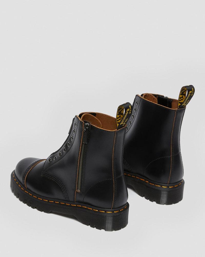 Black Women's Dr Martens 1460 Laceless Bex Leather Ankle Boots | CA 12QMA